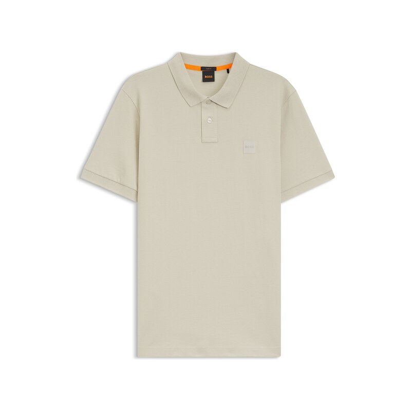 BOSS Stretch-cotton slim-fit polo shirt with logo patch