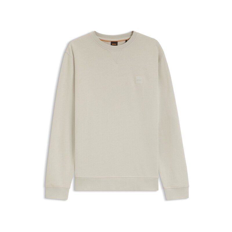 BOSS Cotton-terry sweatshirt with logo patch