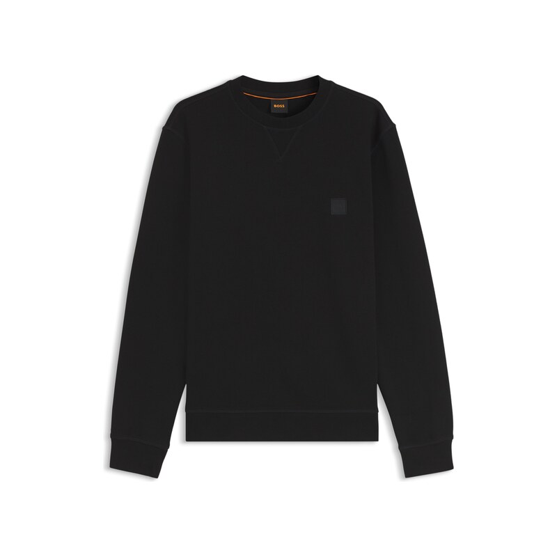 BOSS Cotton-terry sweatshirt with logo patch