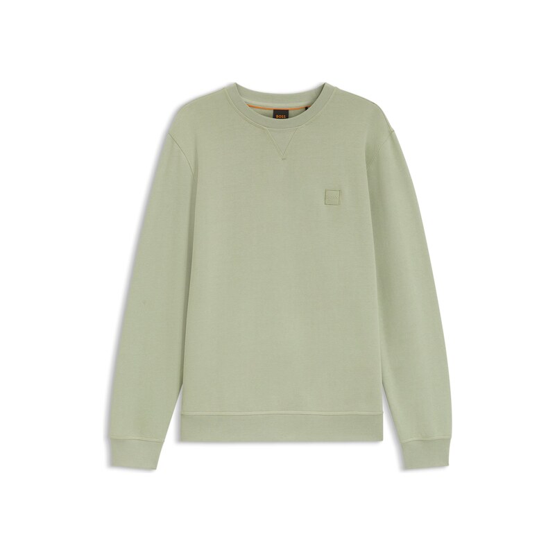 BOSS Cotton-terry sweatshirt with logo patch