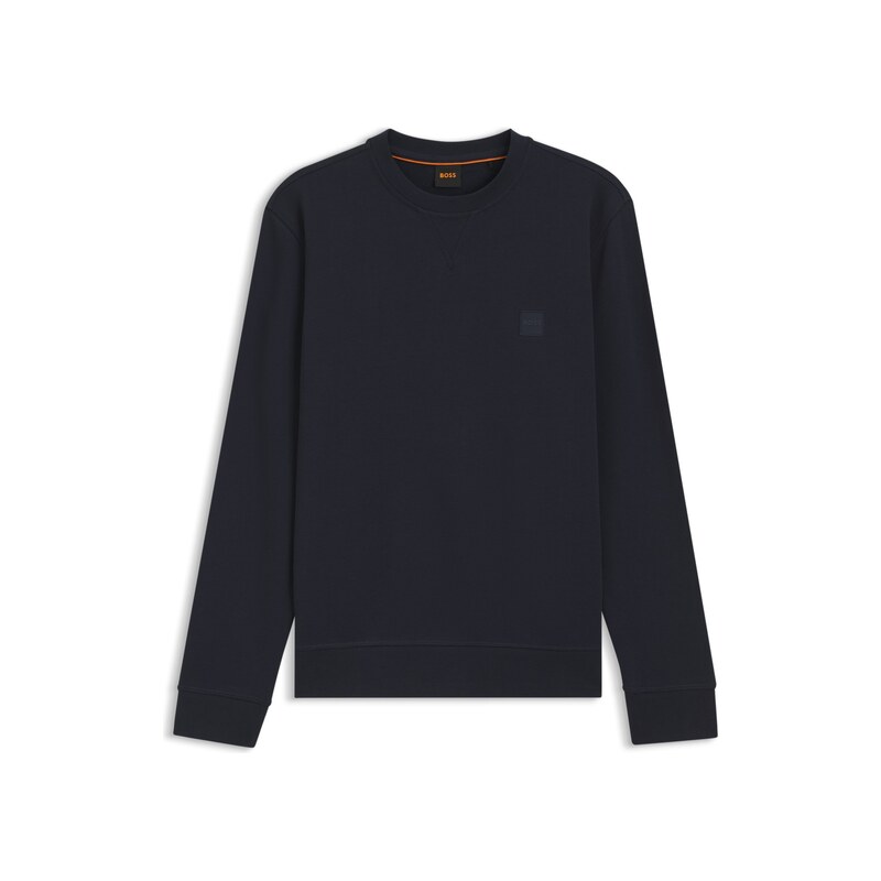 BOSS Cotton-terry sweatshirt with logo patch