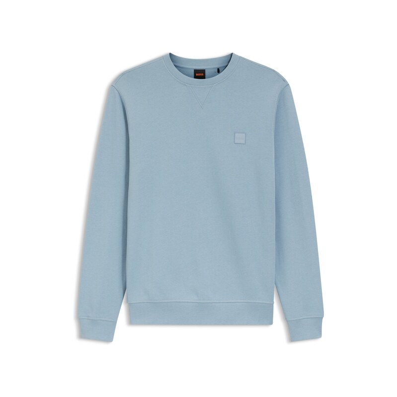 BOSS Cotton-terry sweatshirt with logo patch