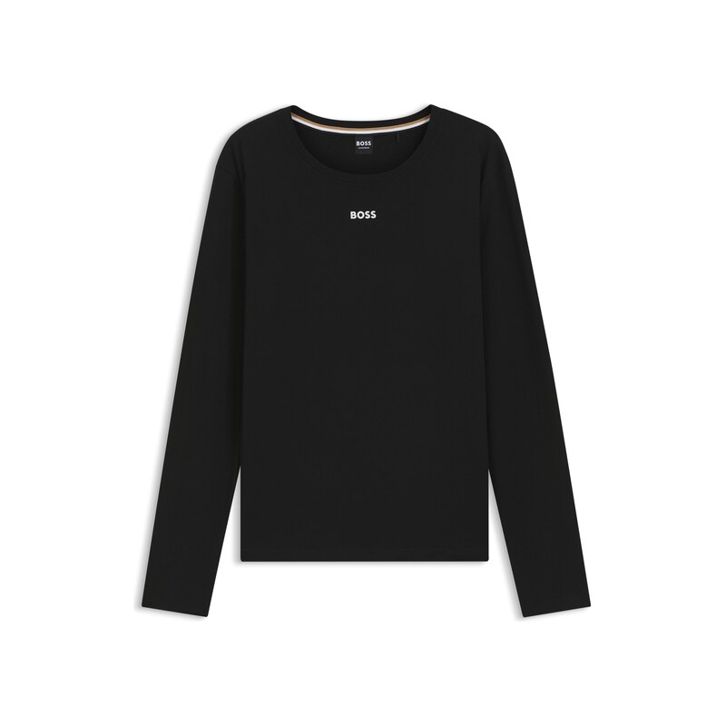 BOSS Stretch-cotton pyjama top with logo print
