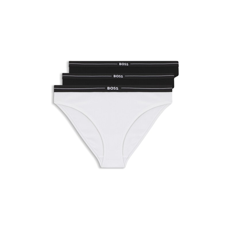 BOSS Three-pack of stretch-cotton briefs with logo waistbands