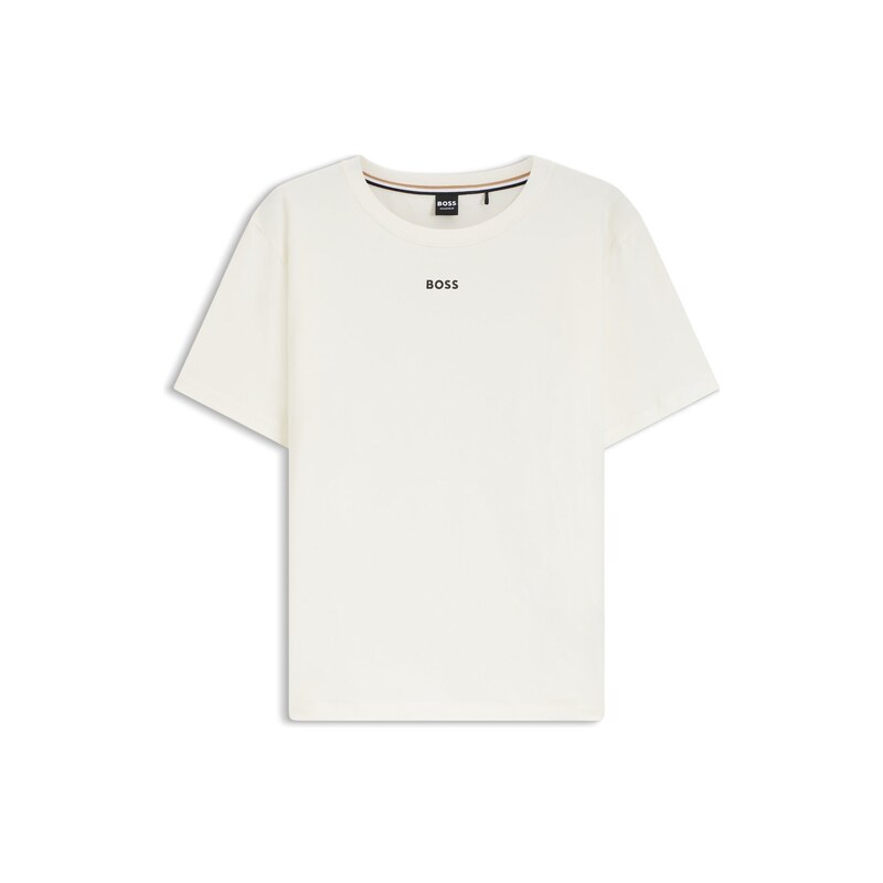 BOSS Stretch-cotton pyjama T-shirt with logo print