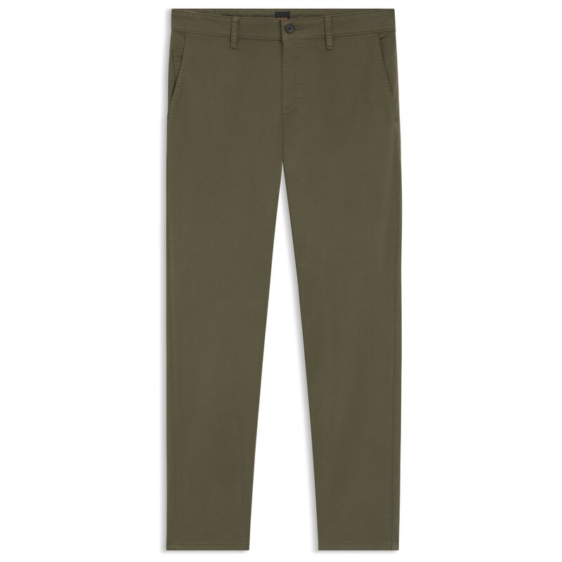 BOSS Tapered-fit trousers in stretch-cotton satin