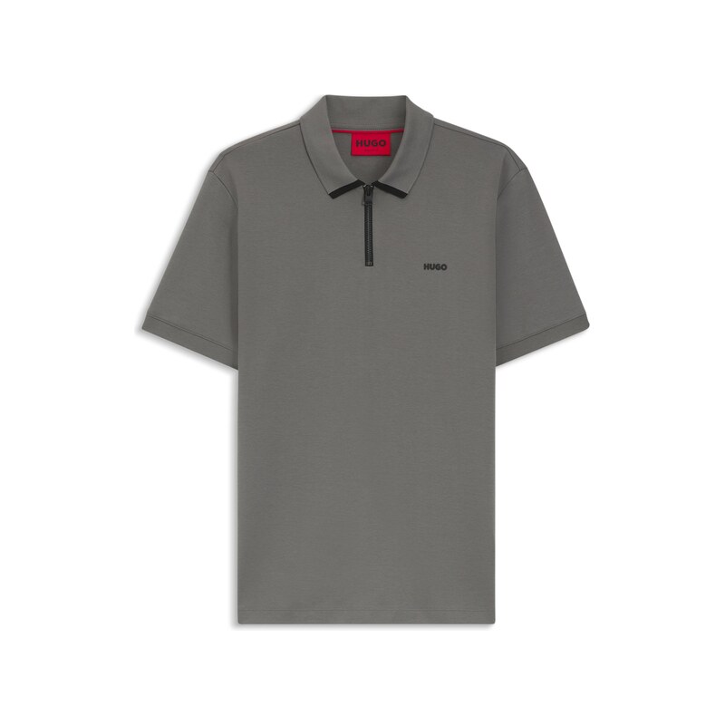 HUGO Cotton-piqué polo shirt with contrast logo
