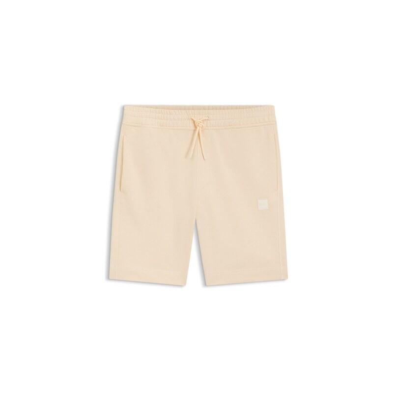 BOSS Cotton-terry shorts with logo patch