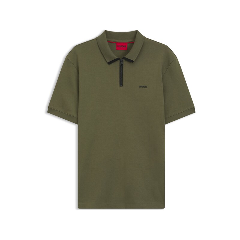 HUGO Cotton-piqué polo shirt with contrast logo