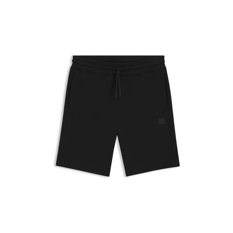 BOSS Cotton-terry shorts with logo patch