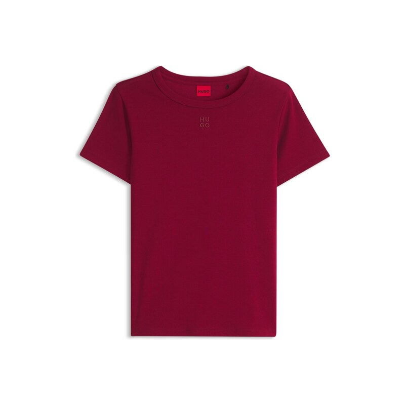HUGO Regular-fit T-shirt with stacked-logo embroidery