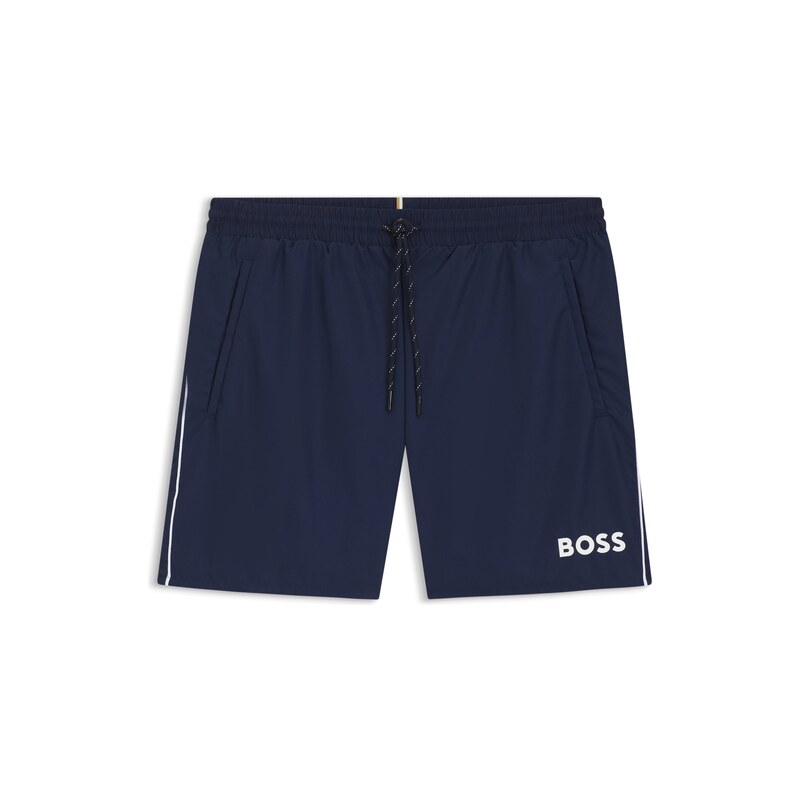 BOSS Swim shorts with contrast logo and piping