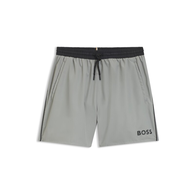 BOSS Swim shorts with contrast logo and piping