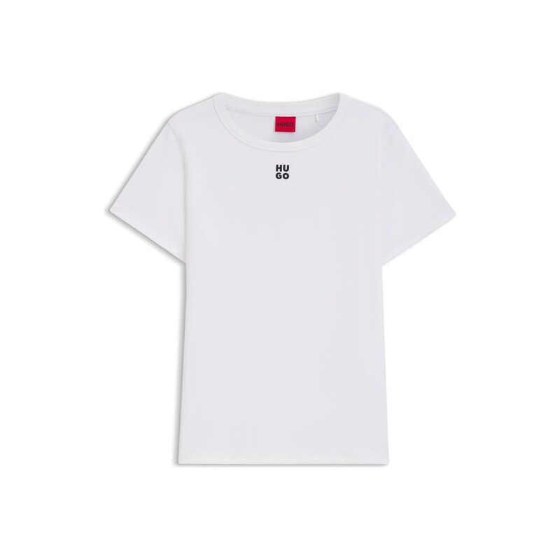 HUGO Regular-fit T-shirt with stacked-logo embroidery