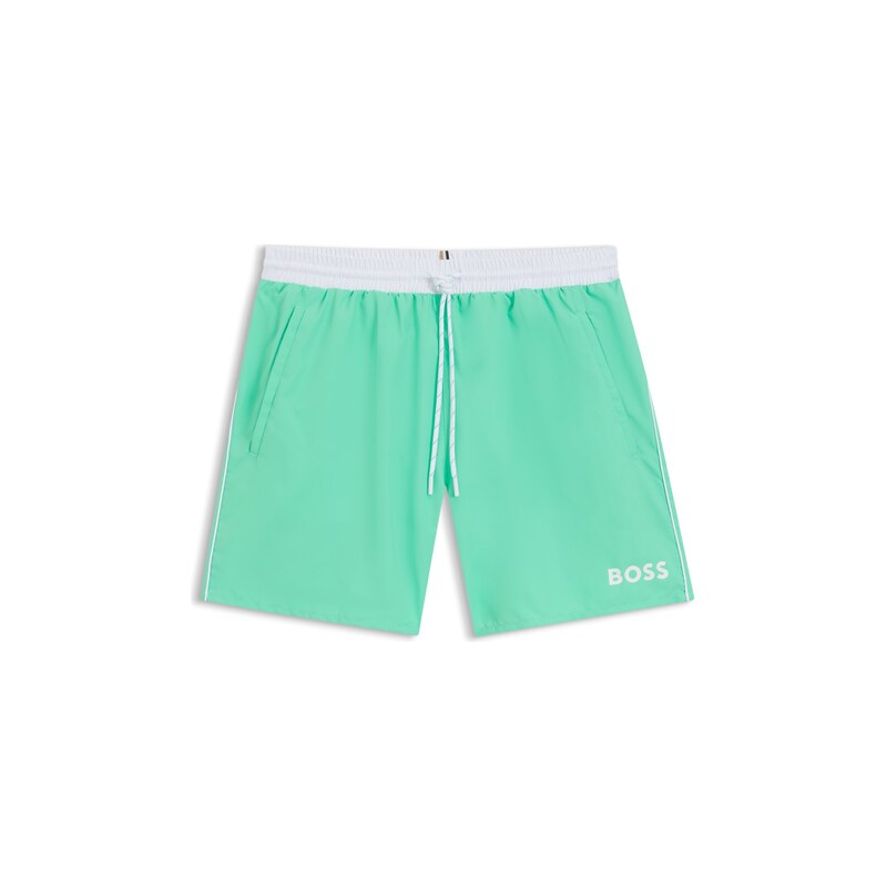 BOSS Swim shorts with contrast logo and piping