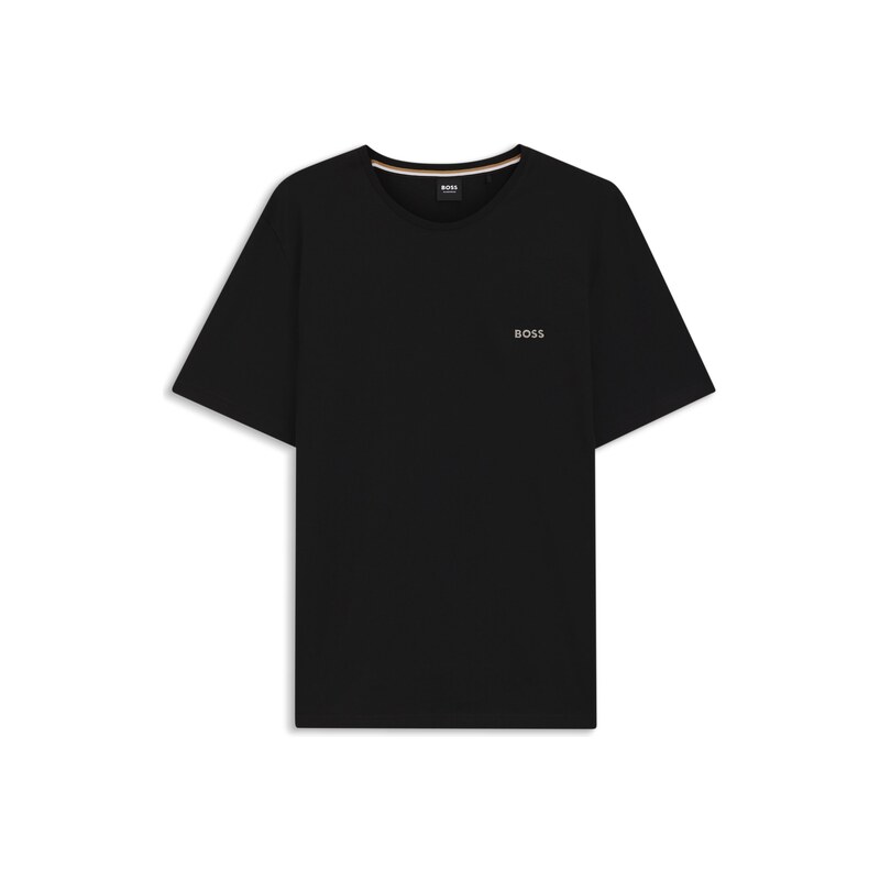 BOSS Stretch-cotton T-shirt with embroidered logo