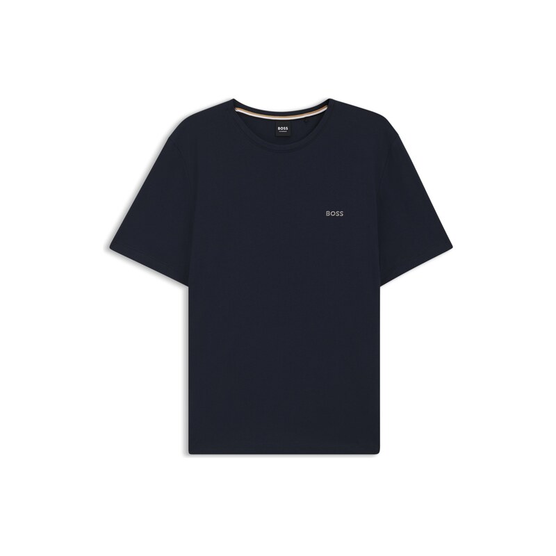 BOSS Stretch-cotton T-shirt with embroidered logo