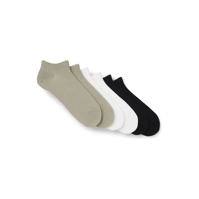HUGO Six-pack of cotton-blend ankle socks with logos