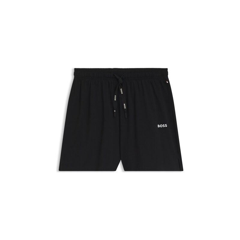 BOSS Stretch-cotton pyjama shorts with branded cords