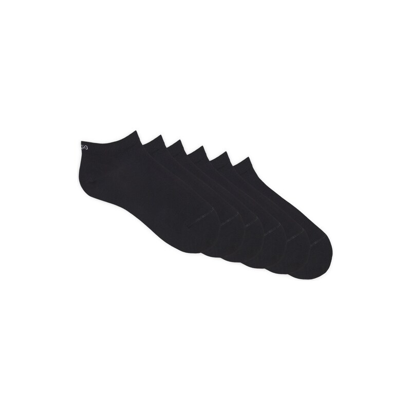HUGO Six-pack of cotton-blend ankle socks with logos