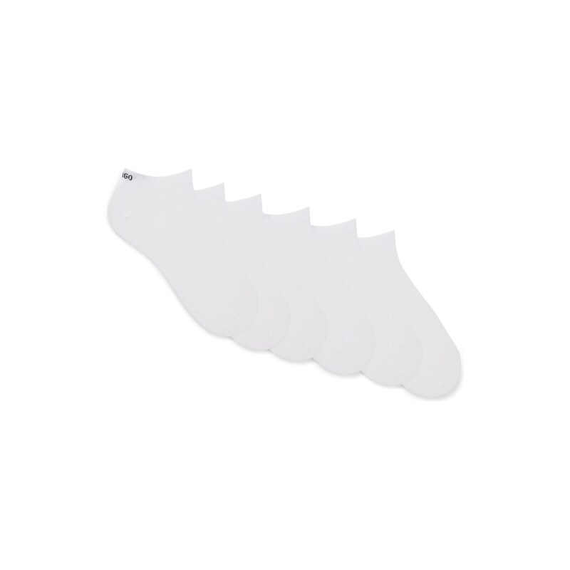 HUGO Six-pack of cotton-blend ankle socks with logos