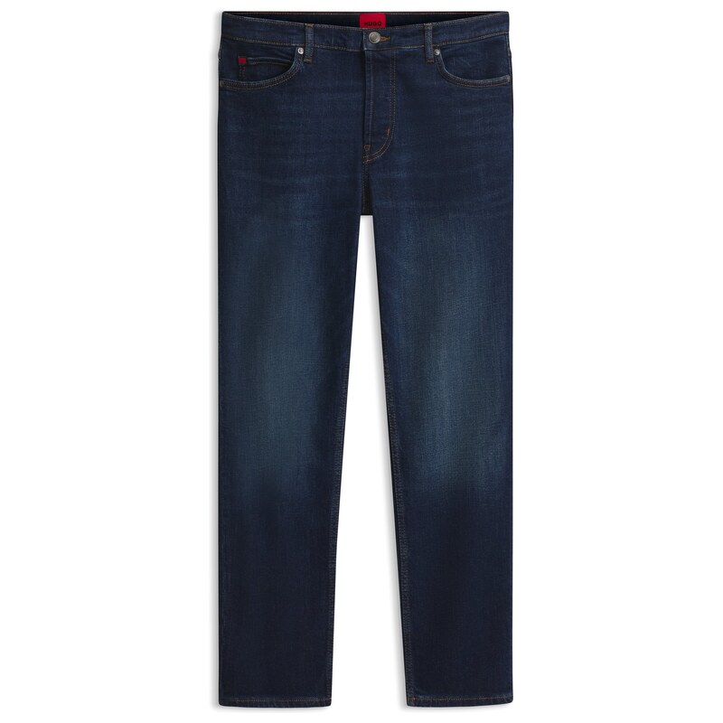HUGO Tapered-fit jeans in dark-blue stretch denim