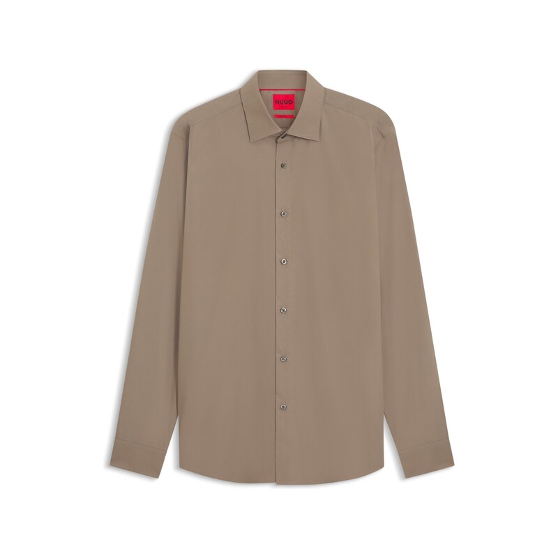 HUGO Modern-fit shirt in easy-iron cotton poplin