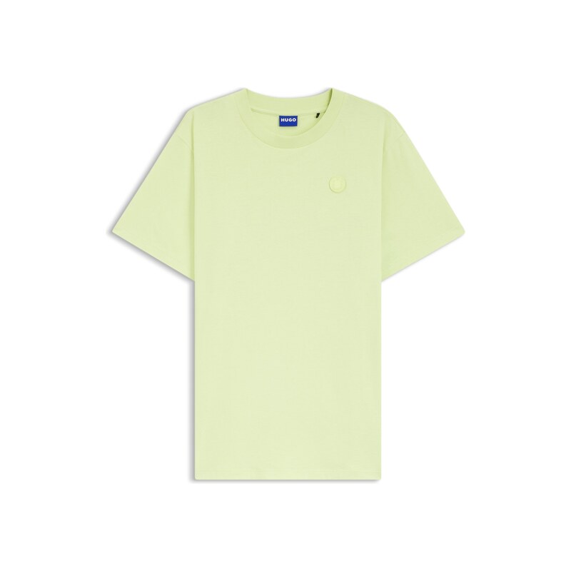 Cotton-jersey T-shirt with Happy HUGO logo