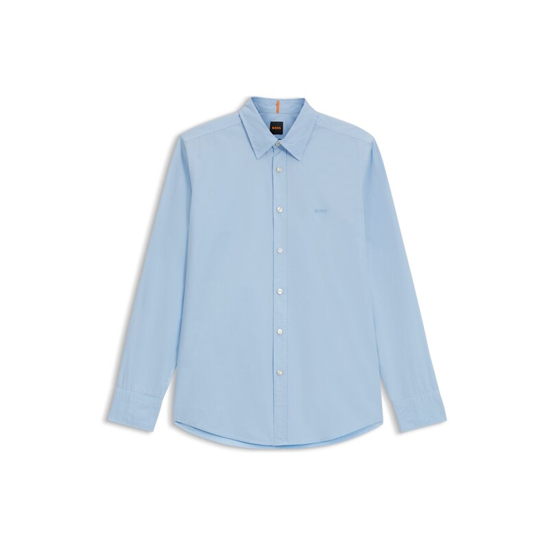 BOSS Regular-fit shirt in cotton poplin with embroidered logo