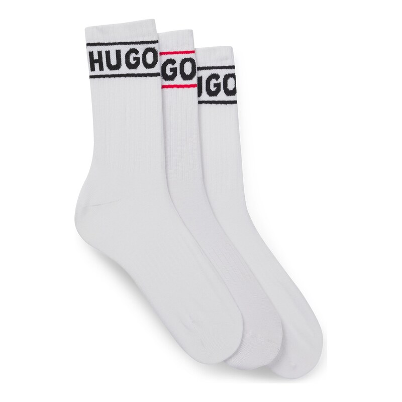 HUGO Three-pack of short-length socks with logo
