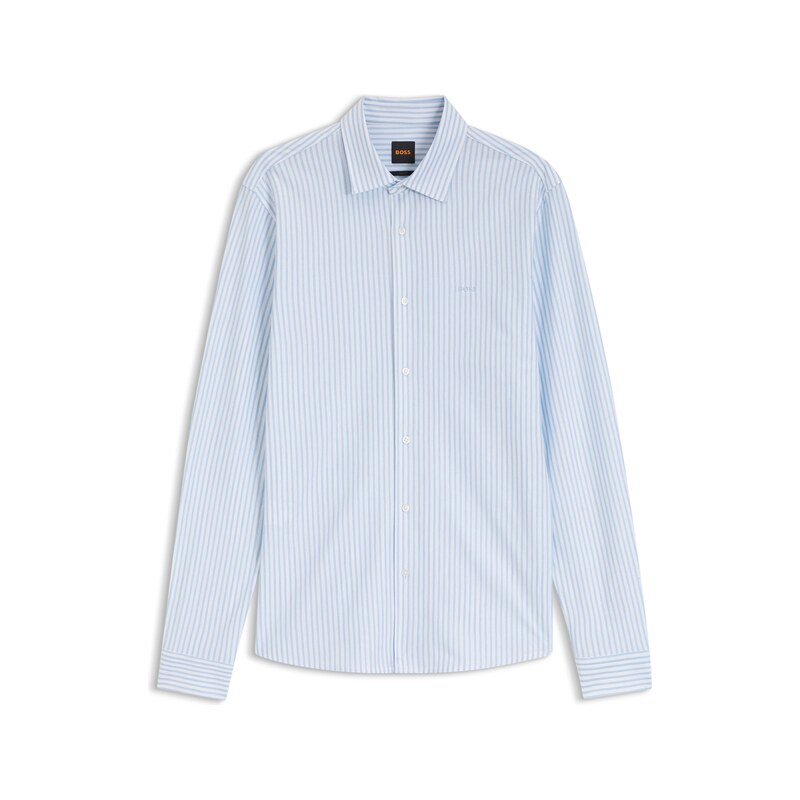 BOSS Slim-fit shirt in melange cotton jersey