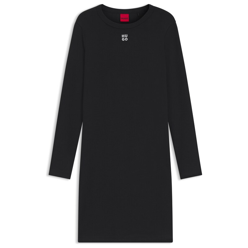 HUGO Stretch-jersey dress with stacked logo
