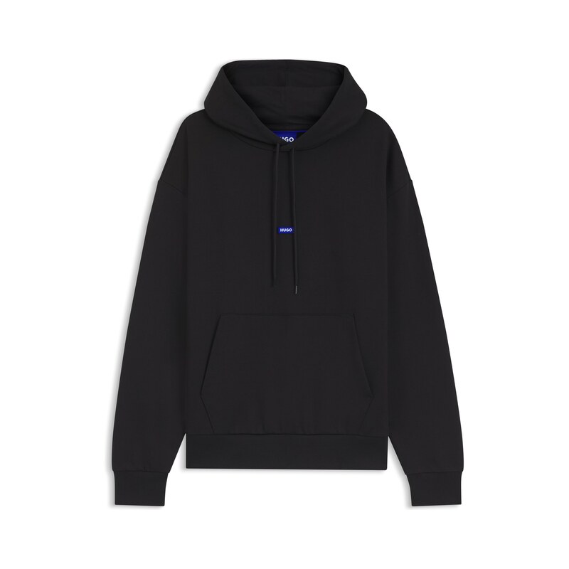 HUGO Cotton-terry hoodie with logo badge