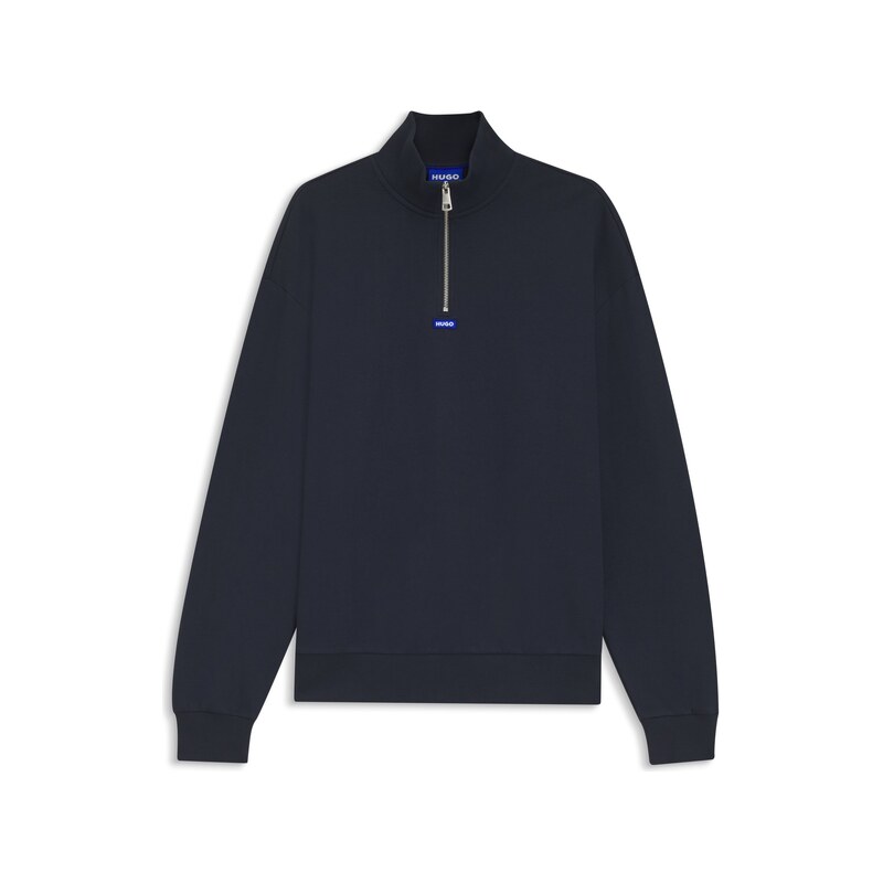 HUGO Cotton-terry sweatshirt with zip collar