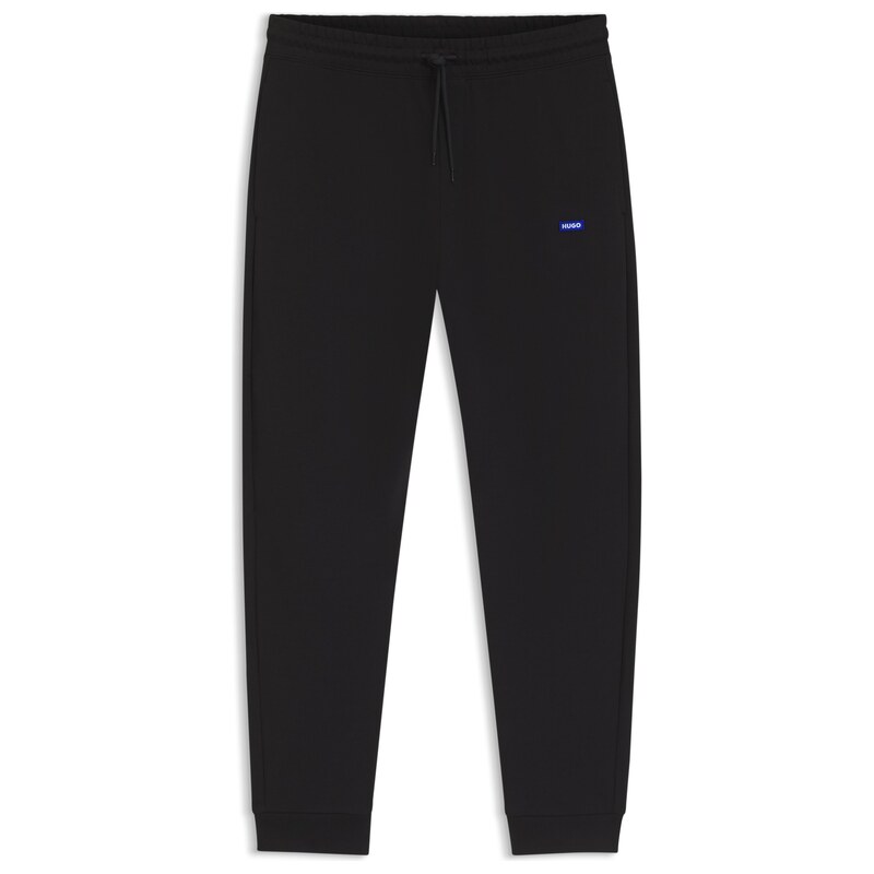 HUGO Cotton-terry tracksuit bottoms with logo patch