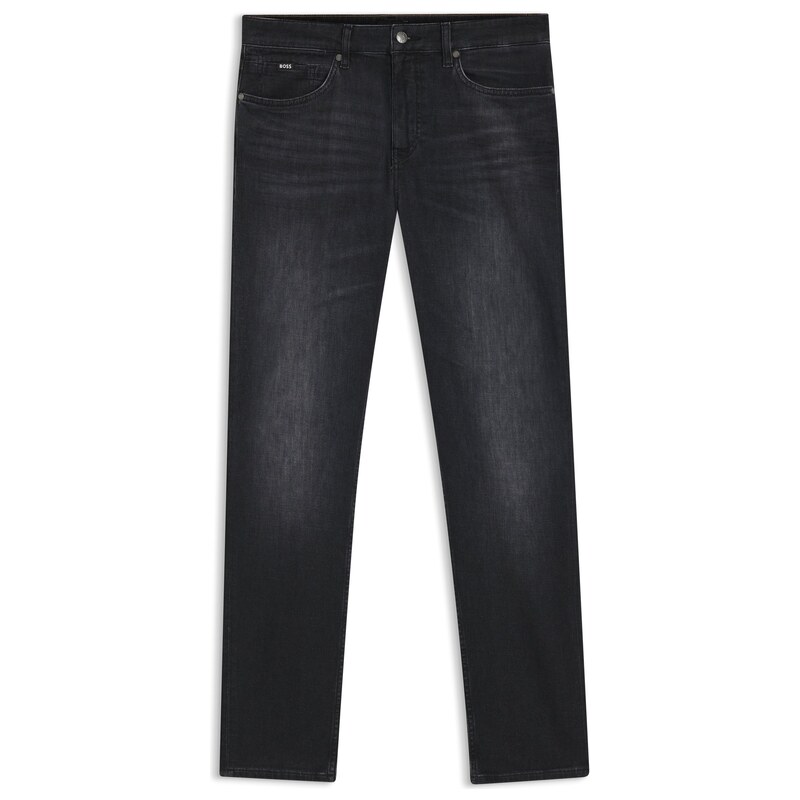 BOSS Maine Regular-fit jeans in super-soft black Italian denim