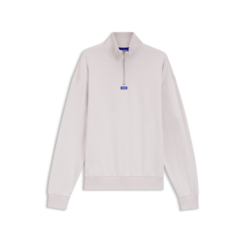 HUGO Cotton-terry sweatshirt with zip collar