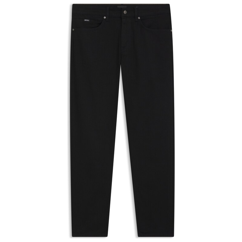BOSS Regular-fit jeans in black stretch denim