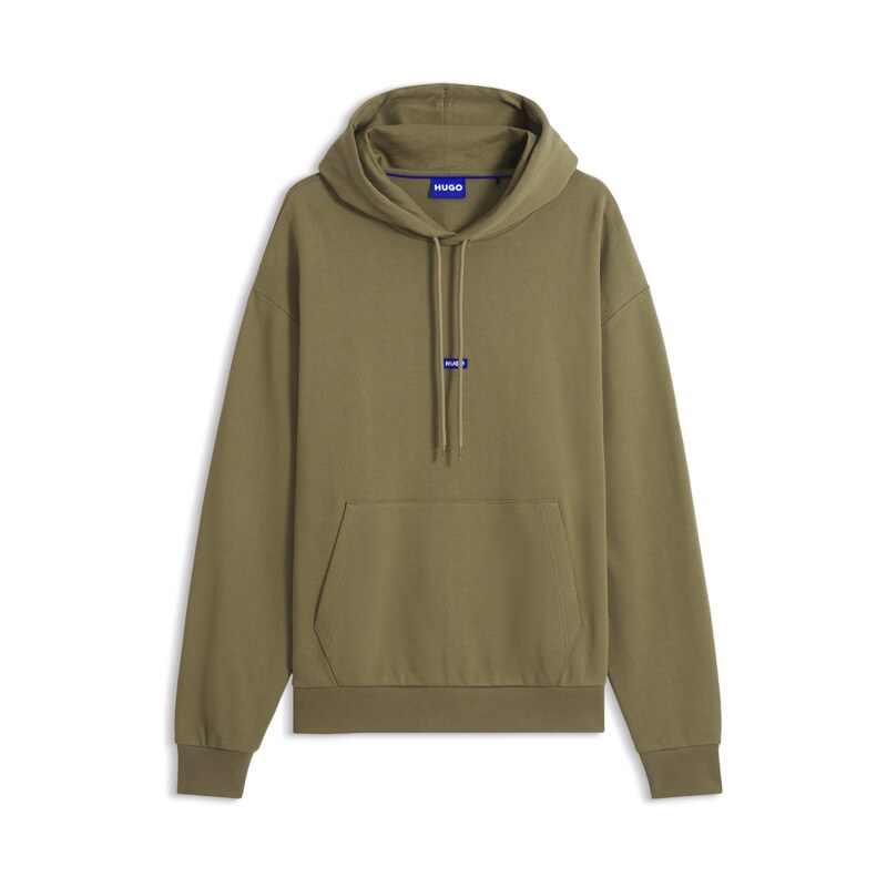 HUGO Cotton-terry hoodie with logo badge