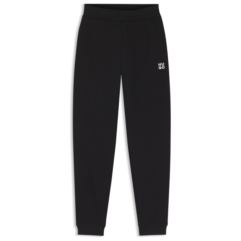 HUGO Cotton-terry tracksuit bottoms with embroidered logo