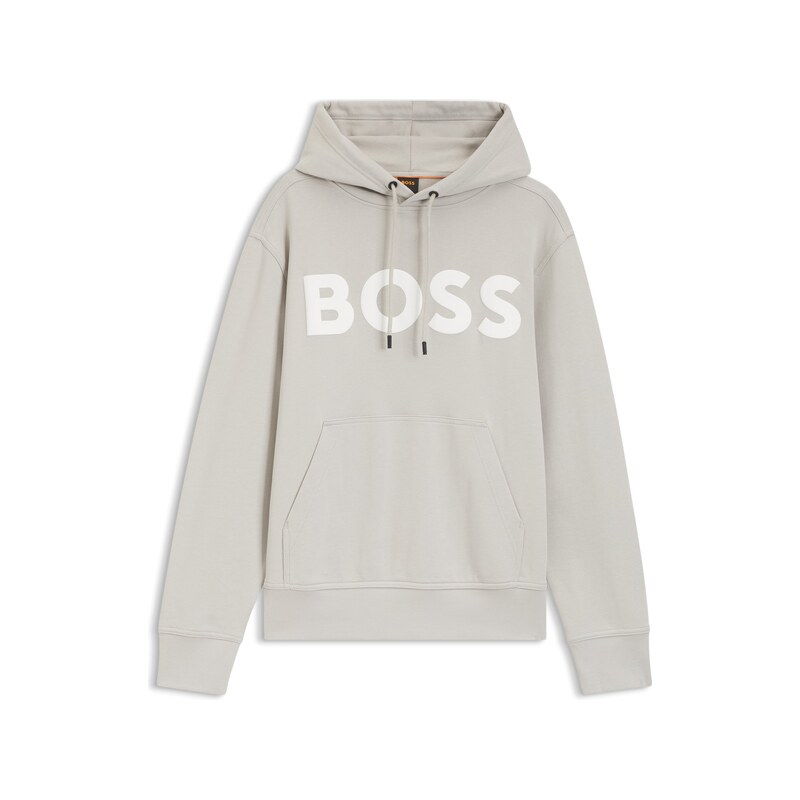 BOSS Relaxed-fit hoodie in cotton terry with large logo