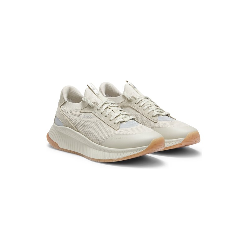 BOSS TTNM EVO trainers with knitted uppers and suede trims