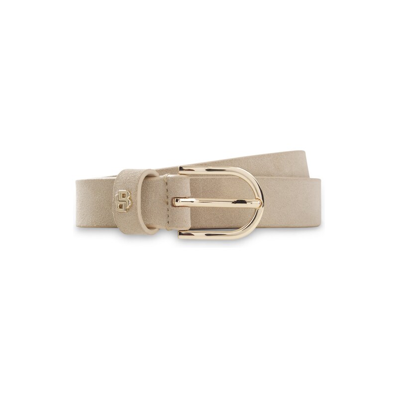 BOSS Suede belt with gold-tone Double B monogram