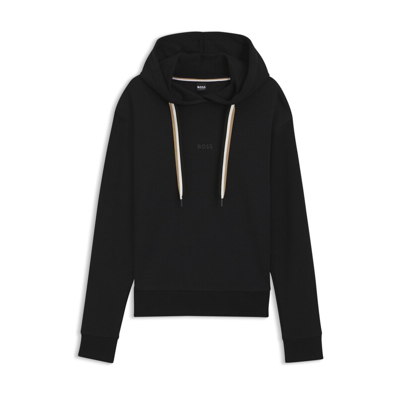BOSS Logo hoodie with signature-stripe cords