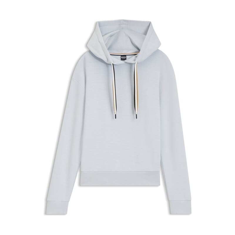 BOSS Logo hoodie with signature-stripe cords