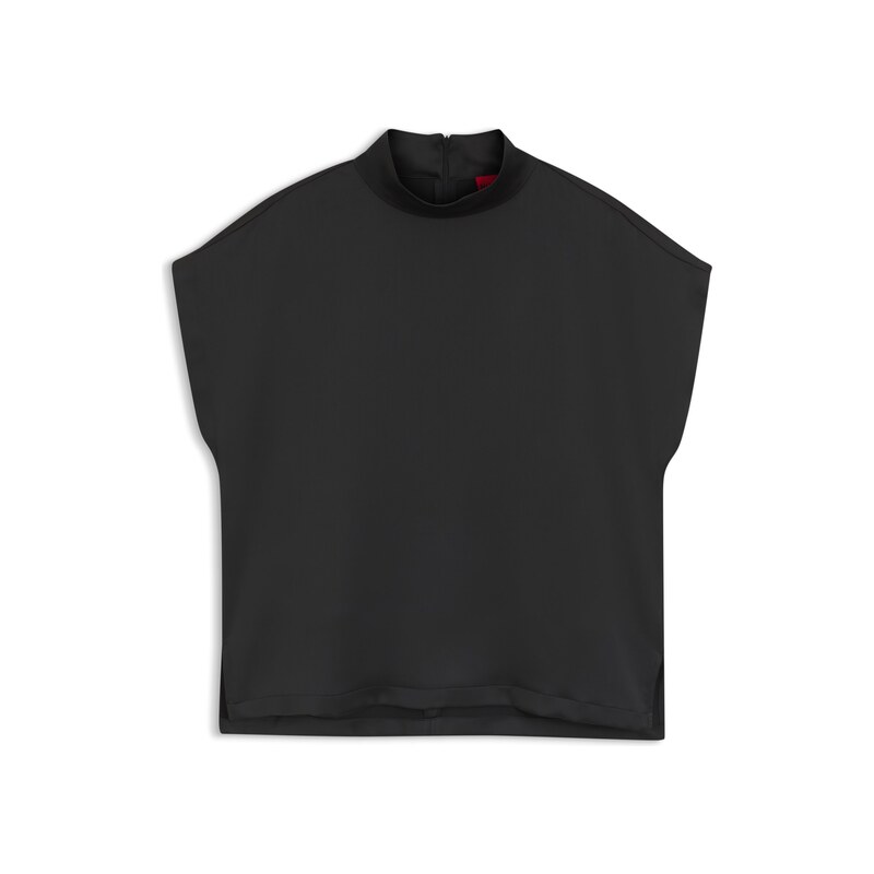 HUGO Mock-neck top in fluent satin