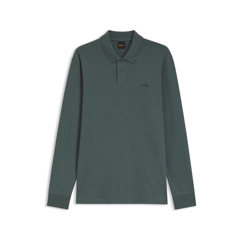 BOSS Long-sleeved polo shirt in cotton with logo detail