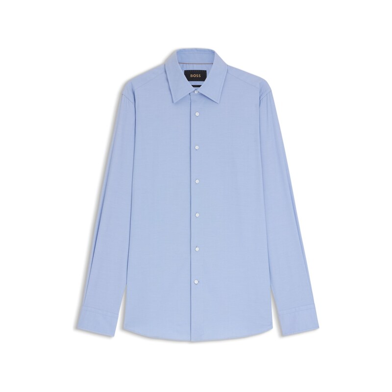 BOSS Slim-fit shirt in structured Italian stretch cotton