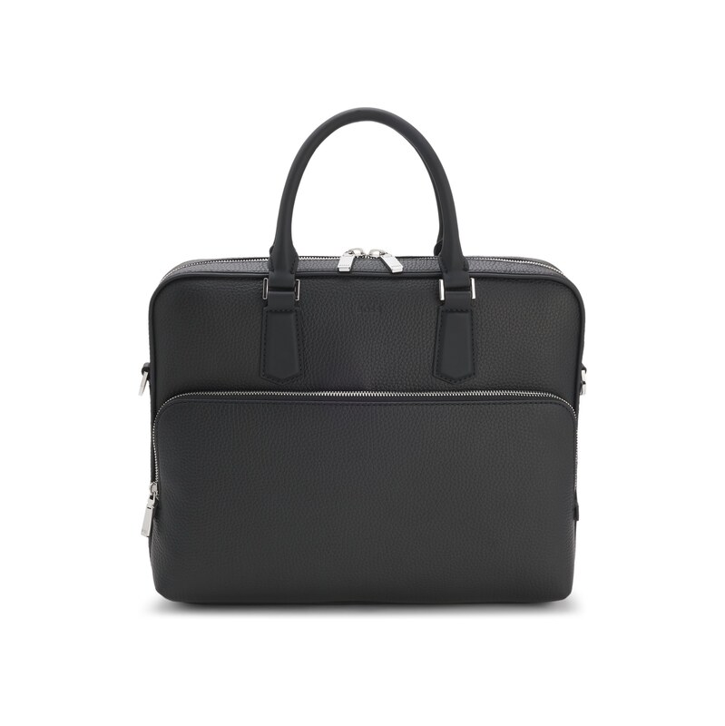 BOSS Italian leather document case with detachable strap