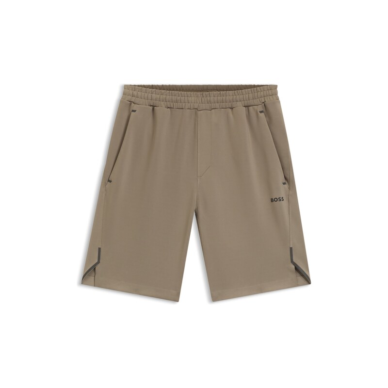 BOSS Active shorts in quick-dry fabric with reflective logo
